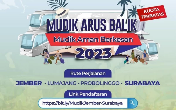 Thumbnail Berita - Cek! Ini Cara Daftar Mudik Arus Balik Gratis dari Jember ke Surabaya