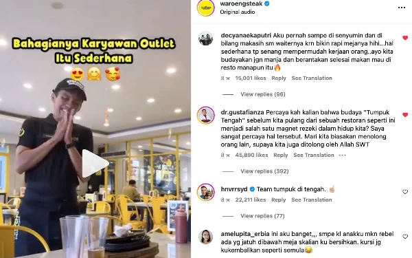 Thumbnail Berita - Edukasi Budaya Makan Kekinian Lewat Video Viral 'Tumpuk Tengah' Waroeng Steak & Shake