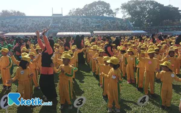 Ikuti Senam Gebyar Paud IGTKI, 5.821 Anak di Kota Malang Tampil Menggemaskan