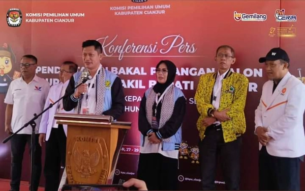 Thumbnail Pendaftaran Deden Nasihin dan Dr. Efa Fatimah ke KPU Cianjur (28/08/2024) dengan tagline Cianjur Berkah (Foto: KPU Cianjur)