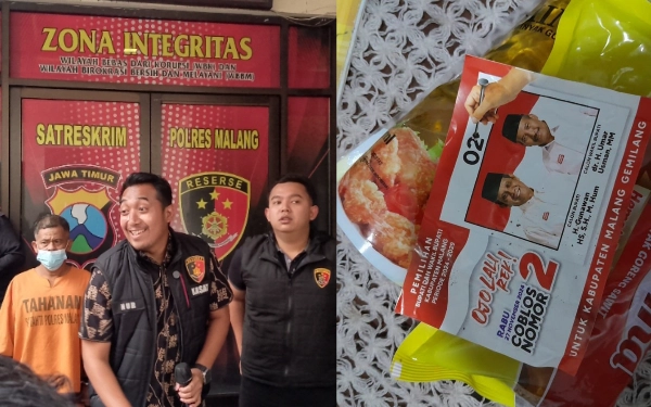 Thumbnail Berita - Dugaan Politik Uang, Polres Malang Temukan Sembako Berflyer Salah Satu Paslon