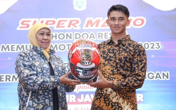 Cagub Jatim Khofifah Terus Kawal Karir Mario Aji, Doakan Raih Poin Terbaik di Race Mandalika 2024